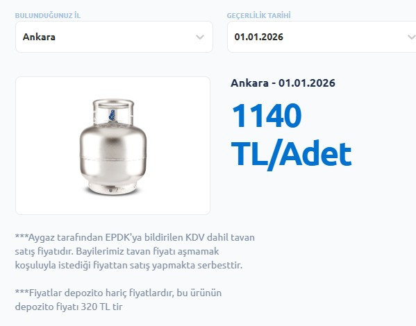 Ankara'da tüp fiyatlarına 2026 zammı duyuruldu: Ocakta tencere kaynatmak zorlaştı