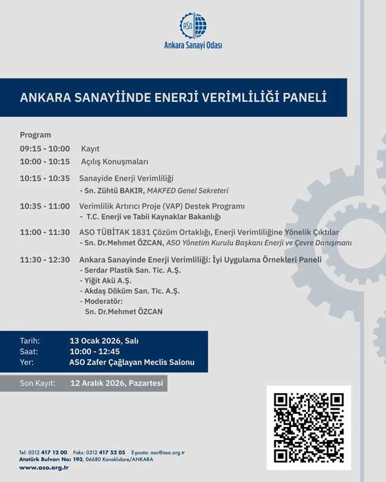 ASO'dan 'Ankara Sanayiinde Enerji Verimliliği Paneli'