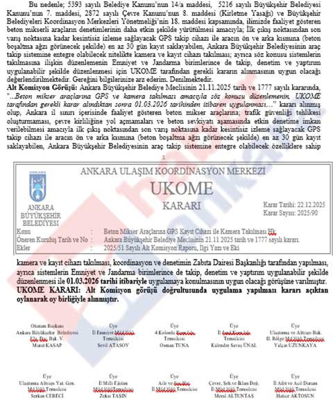 Ankara'da beton mikser araçlarına GPS Kayıt Cihazı ile Kamera takılması zorunlu oldu - Resim : 2