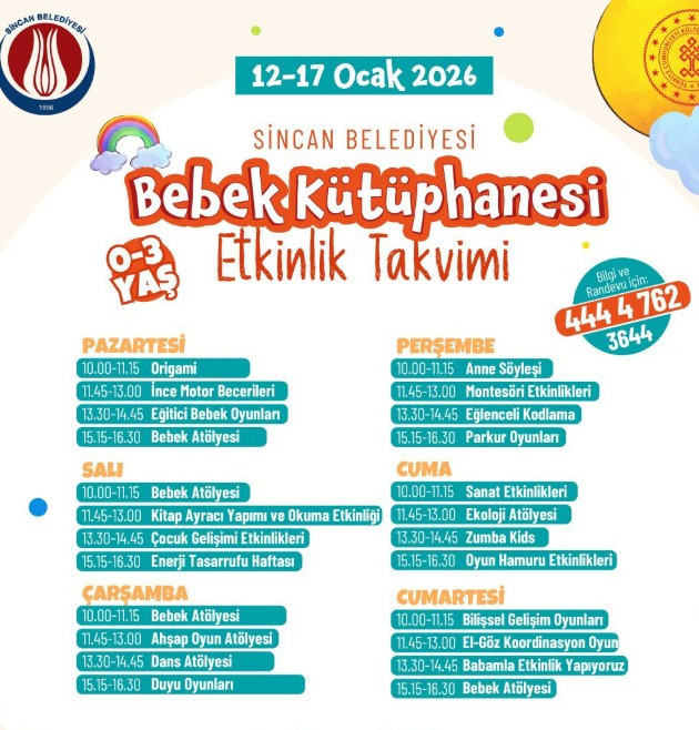 Sincan'da Bebek Kütüphanesi etkinlikleri bu hafta da dopdolu!