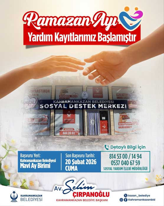 Kahramankazan Belediyesi Ramazan ayı yardım kayıtlarını almaya başladı
