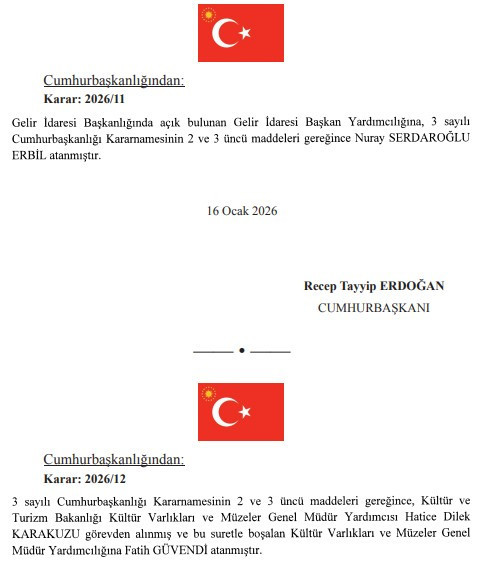 17 Ocak tarihli Atama Kararnamesi yayımlandı! Cumhurbaşkanı Erdoğan'dan kritik görevden alma ve atama kararı - Resim : 3