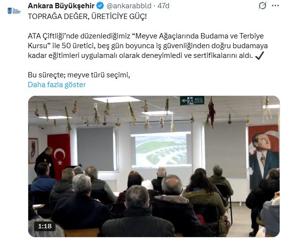 ABB'den Meyve Ağaçlarında Budama ve Terbiye Kursu!