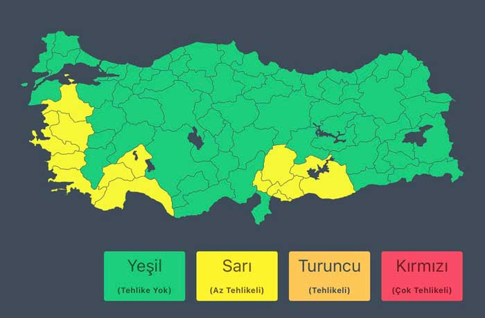 İçişleri Bakanlığı'ndan 14 ile gök gürültülü sağanak yağış ve sarı kodlu meteorolojik uyarı!