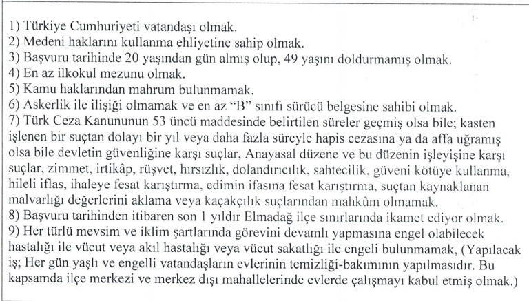 Elmadağ Sosyal Yardımlaşma ve Dayanışma Vakfına KPSS'siz işçi alınacak - Resim : 2