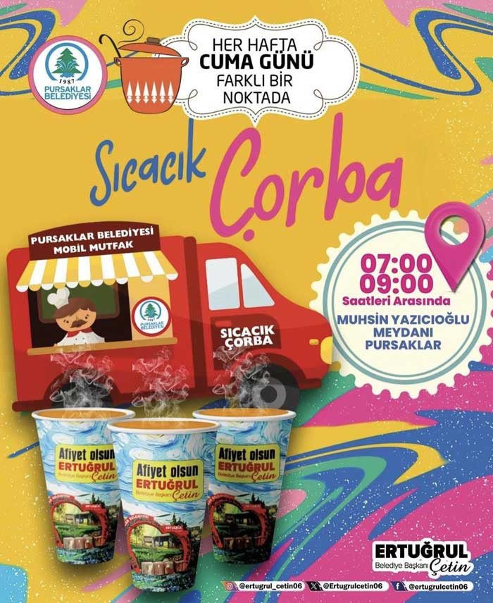 Pursaklar Belediyesi, vatandaşlara sıcak çorba ikramında bulundu