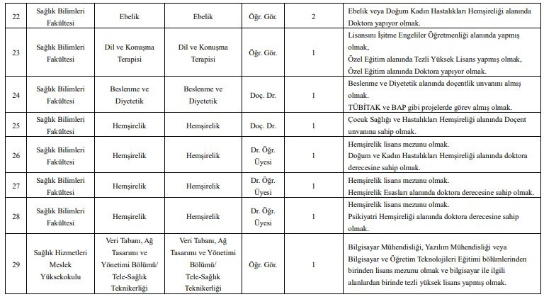 Yüksek İhtisas Üniversitesi, Öğretim Üyesi alım ilanı yayımladı - Resim : 3