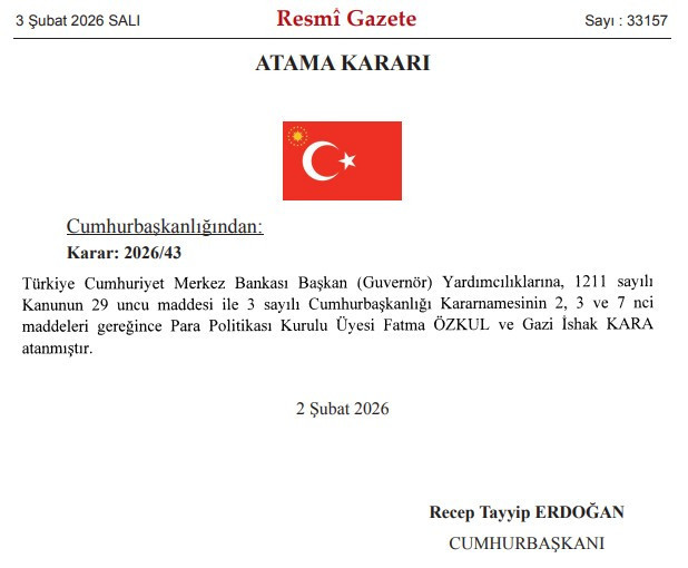 Cumhurbaşkanı Erdoğan, Merkez Bankası'na 2 başkan yardımcısı atadı