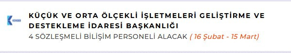 KOSGEB, Ankara'da sözleşmeli bilişim personeli alacak!