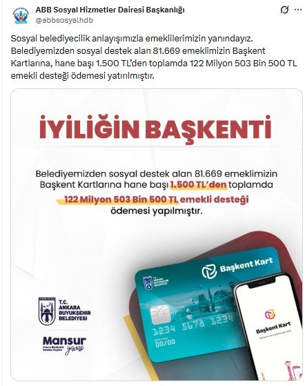 ABB, 80 binden fazla emekliye 1.500 TL destek ödemesi yatırdı!