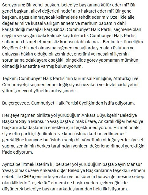 Keçiören Belediye Başkanı Mesut Özarslan, CHP'den istifa etti - Resim : 2