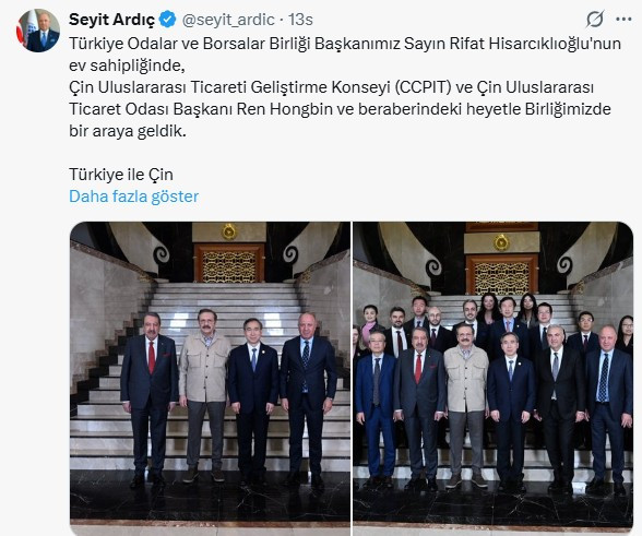 ASO ve TOBB, Çin heyeti ile bir araya geldi