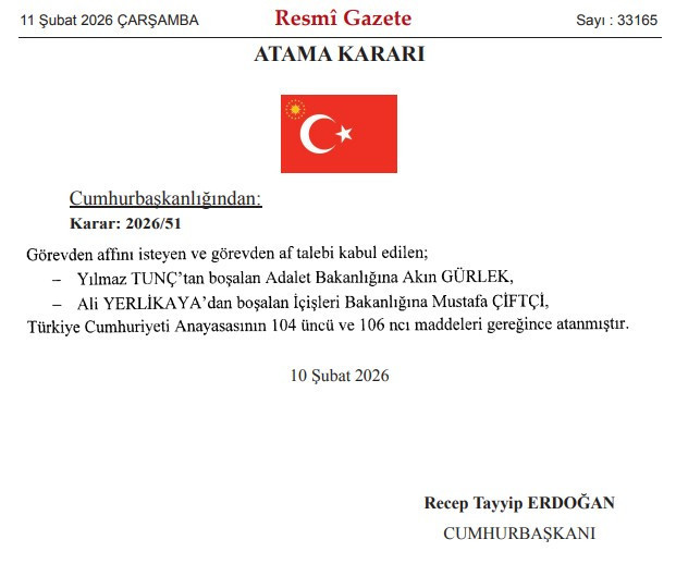 Cumhurbaşkanı Erdoğan'dan kabine değişikliği kararı: İçişleri ve Adalet Bakanları değişti