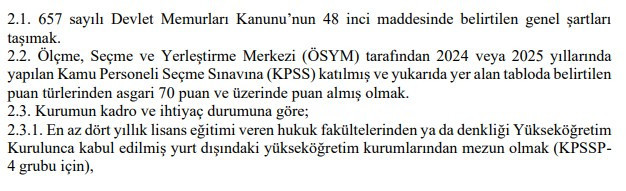 KVKK başkentte KPSS puanıyla 34 personel alımı yapacak! - Resim : 2