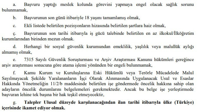 Başkentte Jandarma Dikimevi Müdürlüğüne en az ilkokul mezunu işçi alınacak! - Resim : 2