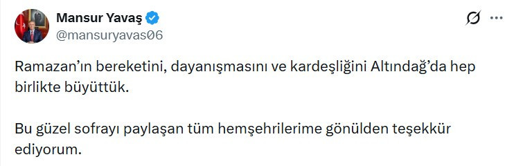 Mansur Yavaş iftar programında Altındağlılarla buluştu