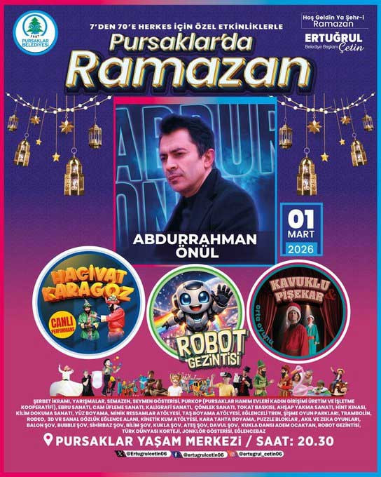 Pursaklar Belediyesi, 1 Mart tarihli Ramazan Etkinlikleri programını açıkladı