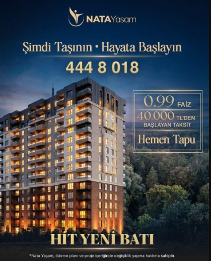 Ankara'da hemen taşının, 0.99 faizle taksitle ödeyin! Hit Yeni Batı hemen tapu konut satıyor