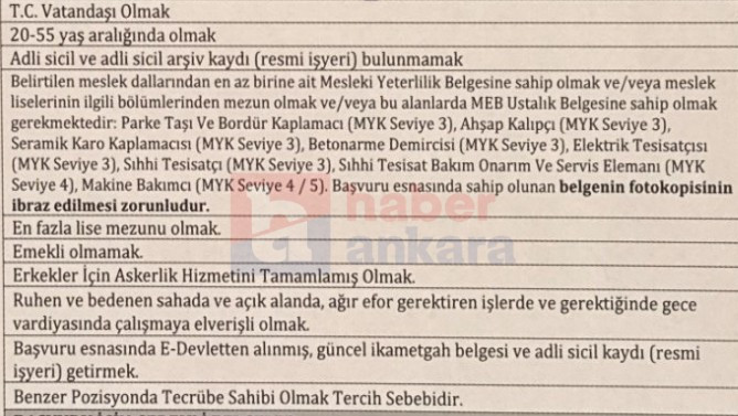 Anfa Ankara sınavsız 96 geçici işçi alımı yapacak! - Resim : 2