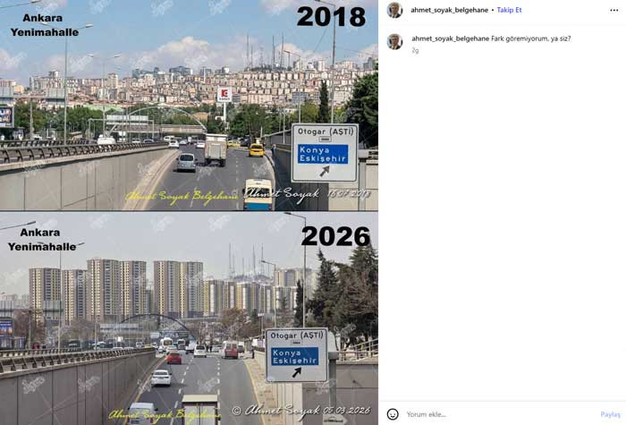 Yenimahalle'nin öncesi ve sonrası görüntüleri gündem oldu