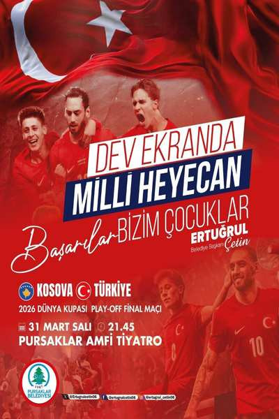 Pursaklar Belediyesi'nden milli maç için dev ekran duyurusu