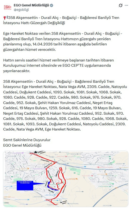 EGO duyurdu: Bazı otobüs güzergahlarında değişiklik yapıldı!
