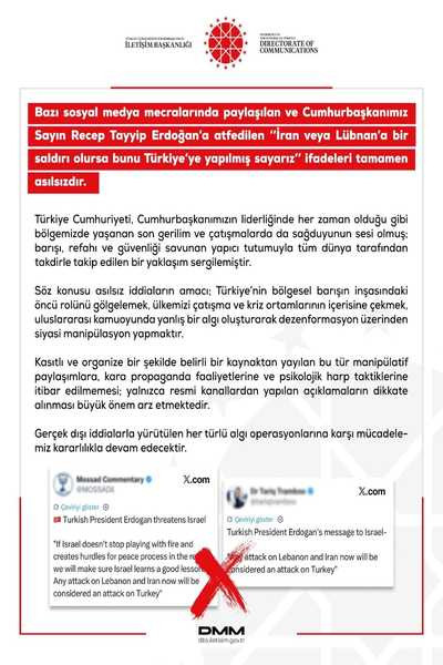 Cumhurbaşkanı Erdoğan'ın söylediği iddia edilen sözleri DMM yalanladı