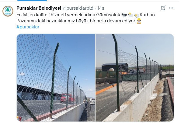 Pursaklar Belediyesi, Gümüşoluk Kurban Pazarı'nda hazırlıkları sürdürüyor