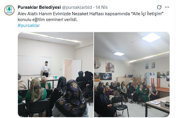 Pursaklar Belediyesi Alev Alatlı Hanım Evinde 'Aile İçi İletişim Semineri'