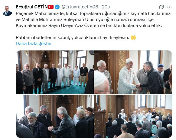 Pursaklar Belediye Başkanı Çetin, hac kafilesini kutsal topraklara uğurladı