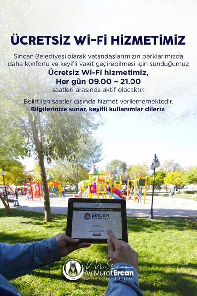 Sincan Belediyesi ücretsiz Wi-Fi hizmetinde kullanım saatlerini güncelledi
