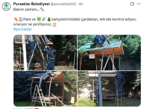 Pursaklar Belediyesi  park ve bahçelerde bakım çalışmalarına başladı