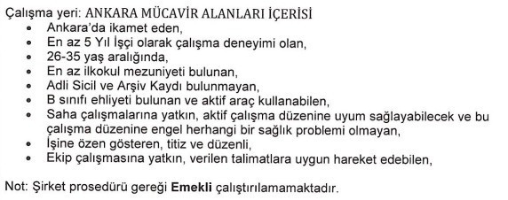 Keçiören'de kamu şirketine büro işçisi ve işçi alınıyor! - Resim : 2