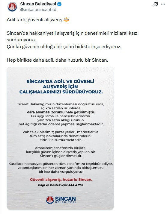 Sincan zabıtası kent genelinde denetimlerini sürdürüyor
