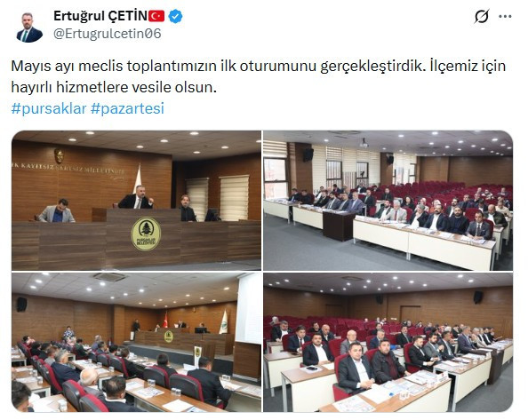 Pursaklar Belediyesi Mayıs ayı meclis toplantısının ilk oturumunu gerçekleştirdi