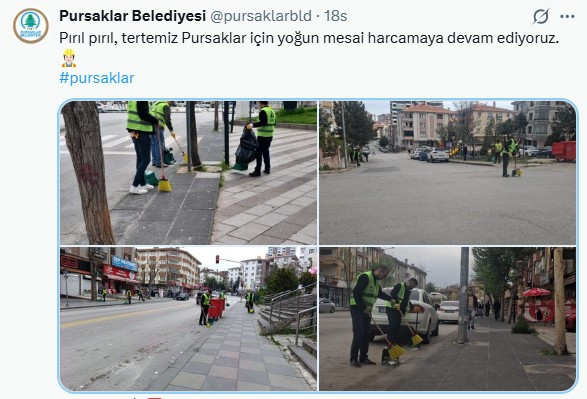 Pursaklar Belediyesinden ilçe genelinde temizlik mesaisi