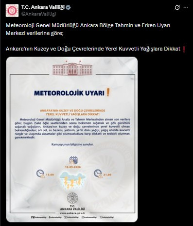 Başkentte yerel ve kuvvetli sağanak yağış bekleniyor!