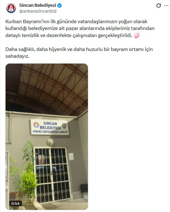 Sincan Belediyesi, belediyeye ait pazar alanlarını temizledi!