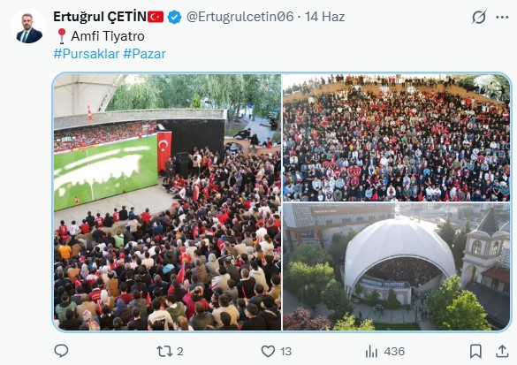 Milli maç heyecanı Pursaklar Belediyesi'nin dev ekranında hep birlikte yaşandı