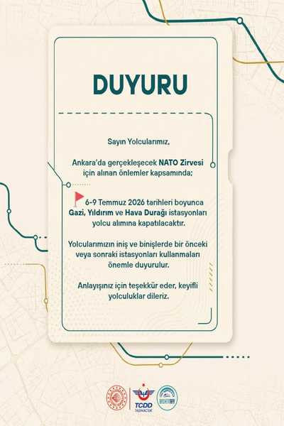 Başkentray'da 3 istasyonun geçici olarak yolcu alımına kapatılacağı duyuruldu
