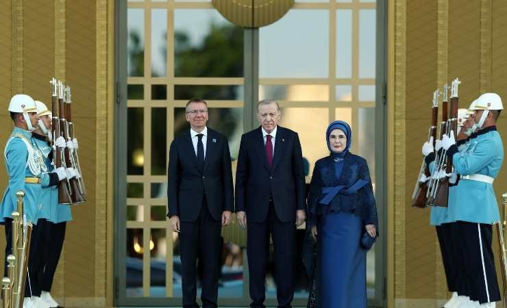 Cumhurbaşkanlığı Külliyesi'nde liderler ve eşleri onuruna resepsiyon