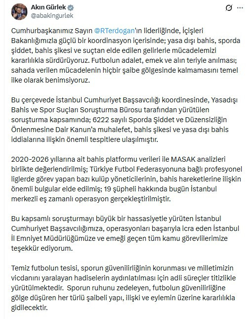 Futbolda yasa dışı bahis ve şike operasyonu: 19 gözaltı