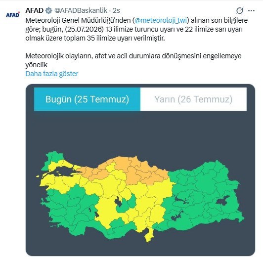 AFAD'dan Ankara'ya sarı kodlu uyarı: Risk devam ediyor!