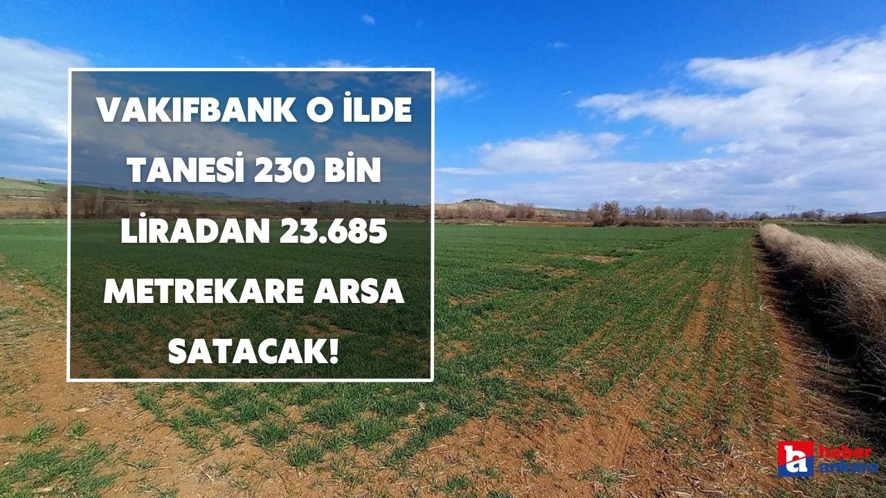 Vakıfbank 5 adet arsayı kelepir fiyatına satışa çıkardı! O ilde tanesi 230 bin liradan 23685 metrekare arsa fırsatı