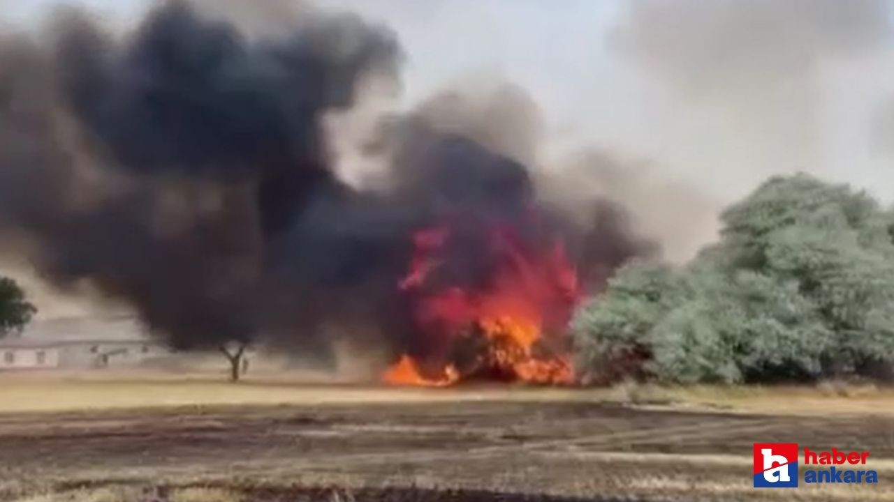 Ankara'nın Çubuk ilçesindeki anız yangını yerleşim yerlerine sıçradı