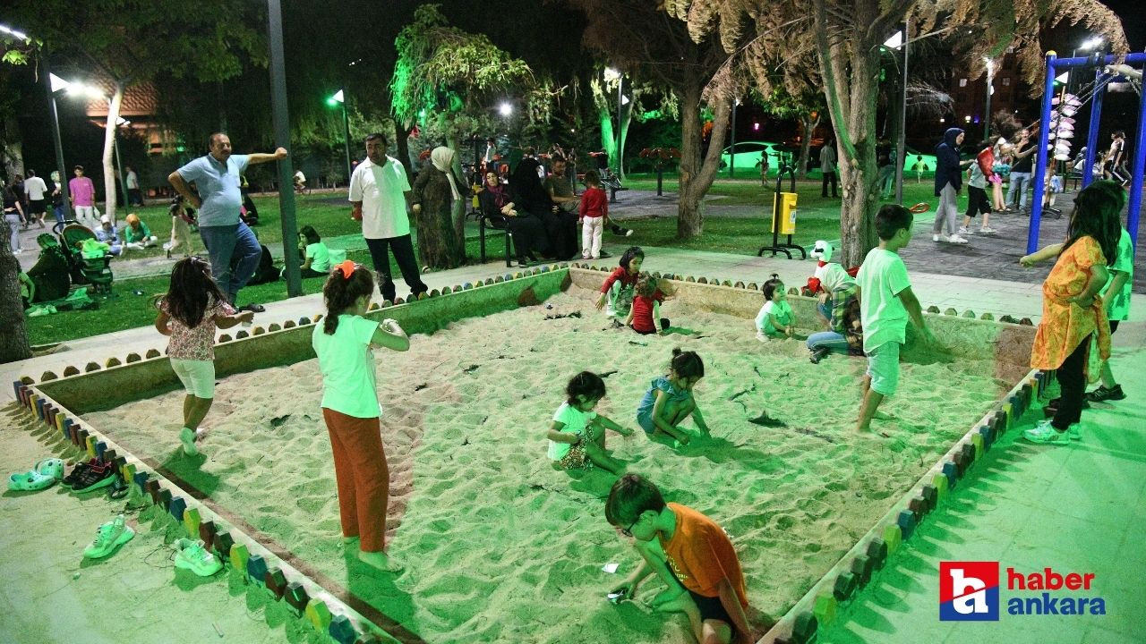 Pursaklar ilçesindeki parklar yaz akşamlarında yoğun ilgi görüyor