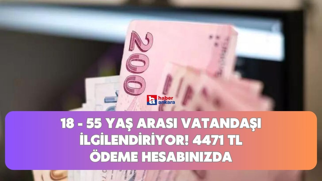 18 - 55 yaş arası milyonlarca vatandaşı ilgilendiriyor! İlaç gibi gelecek 4471 TL ödeme hesabınızda