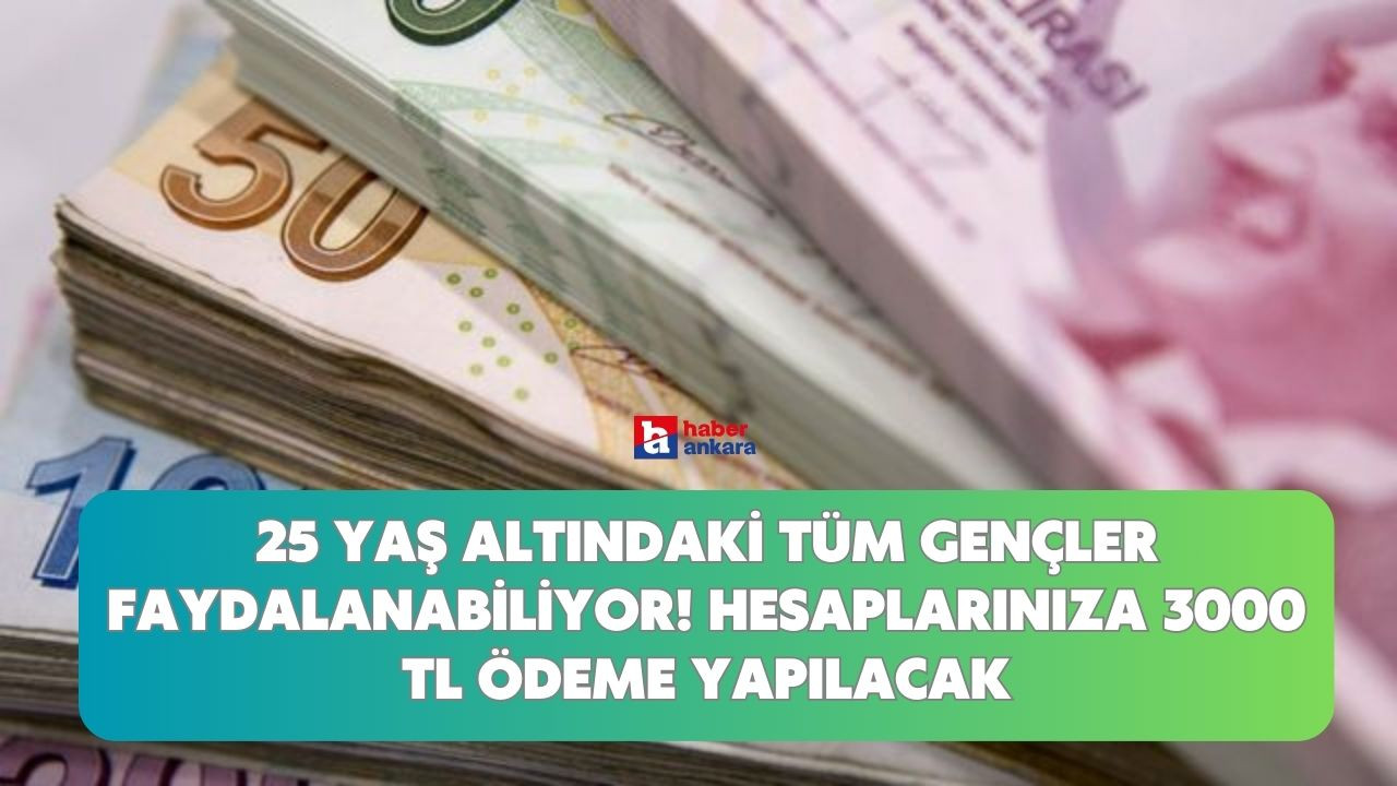 25 yaş altındaki tüm gençler faydalanabiliyor! Devlet hesaplarınıza 3000 TL ödeme yapacak