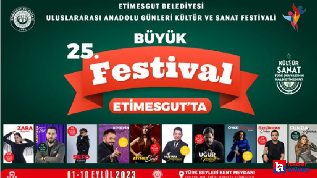 Etimesgut Belediyesi, 25. Uluslararası Anadolu Günleri ve Sanat Festivali'nin son gününe gelindi