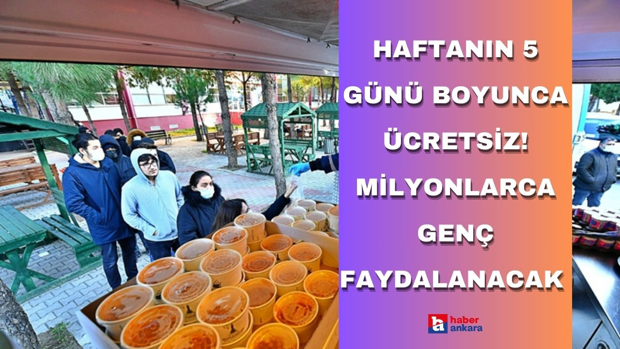 Haftanın 5 günü boyunca ücretsiz verilecek! Milyonlarca genç faydalanacak hemen katılın